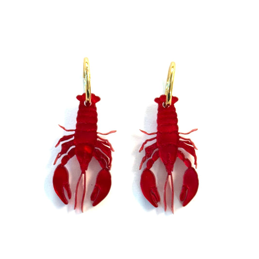 Pendientes langosta metacrilato
