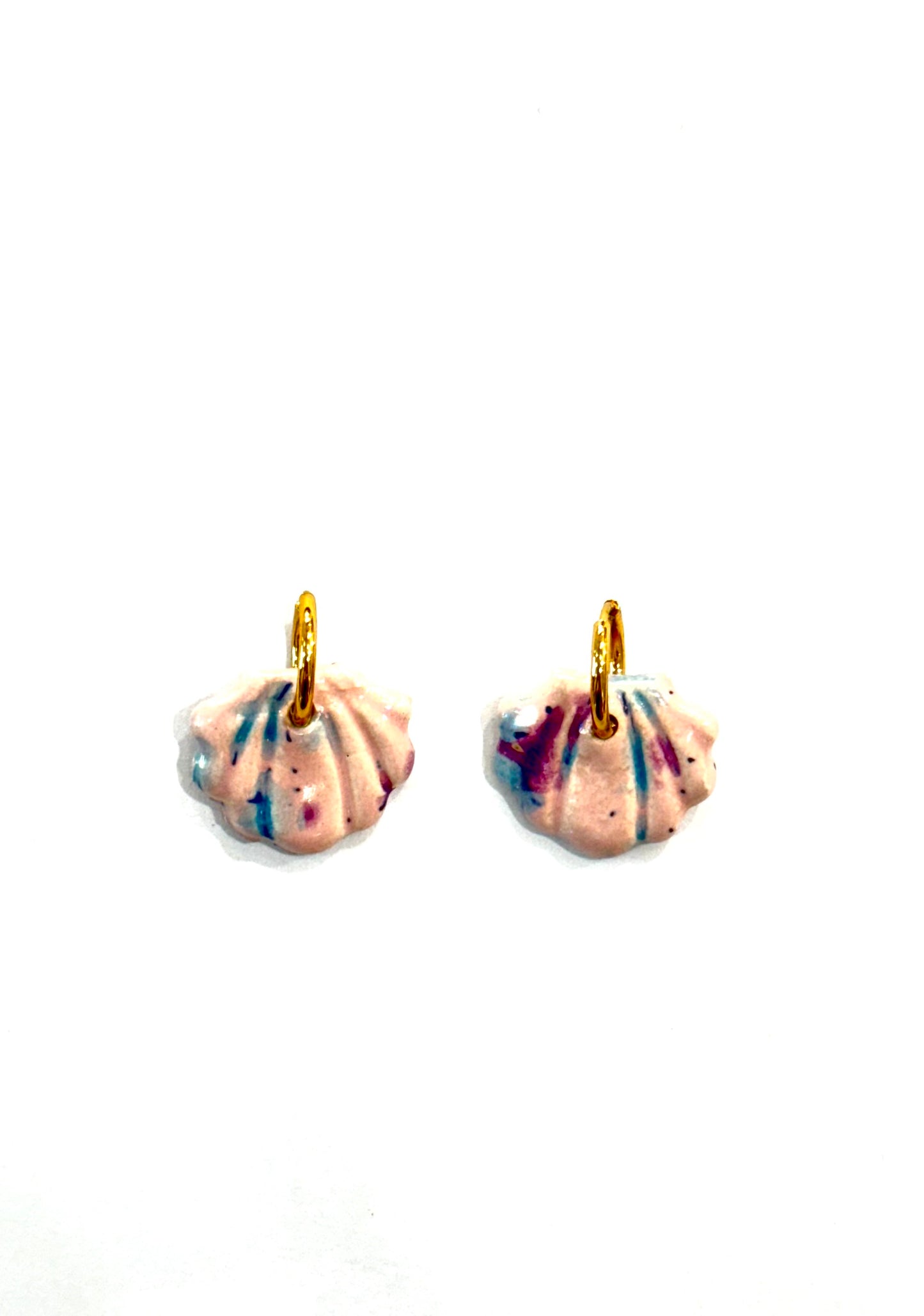 Pendientes Mini conchas cerámica