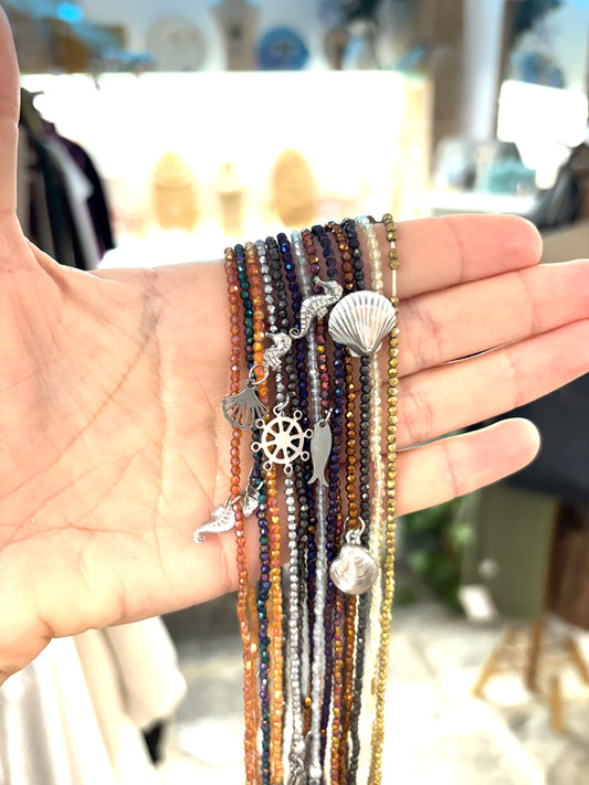 Collar cristal Plateado