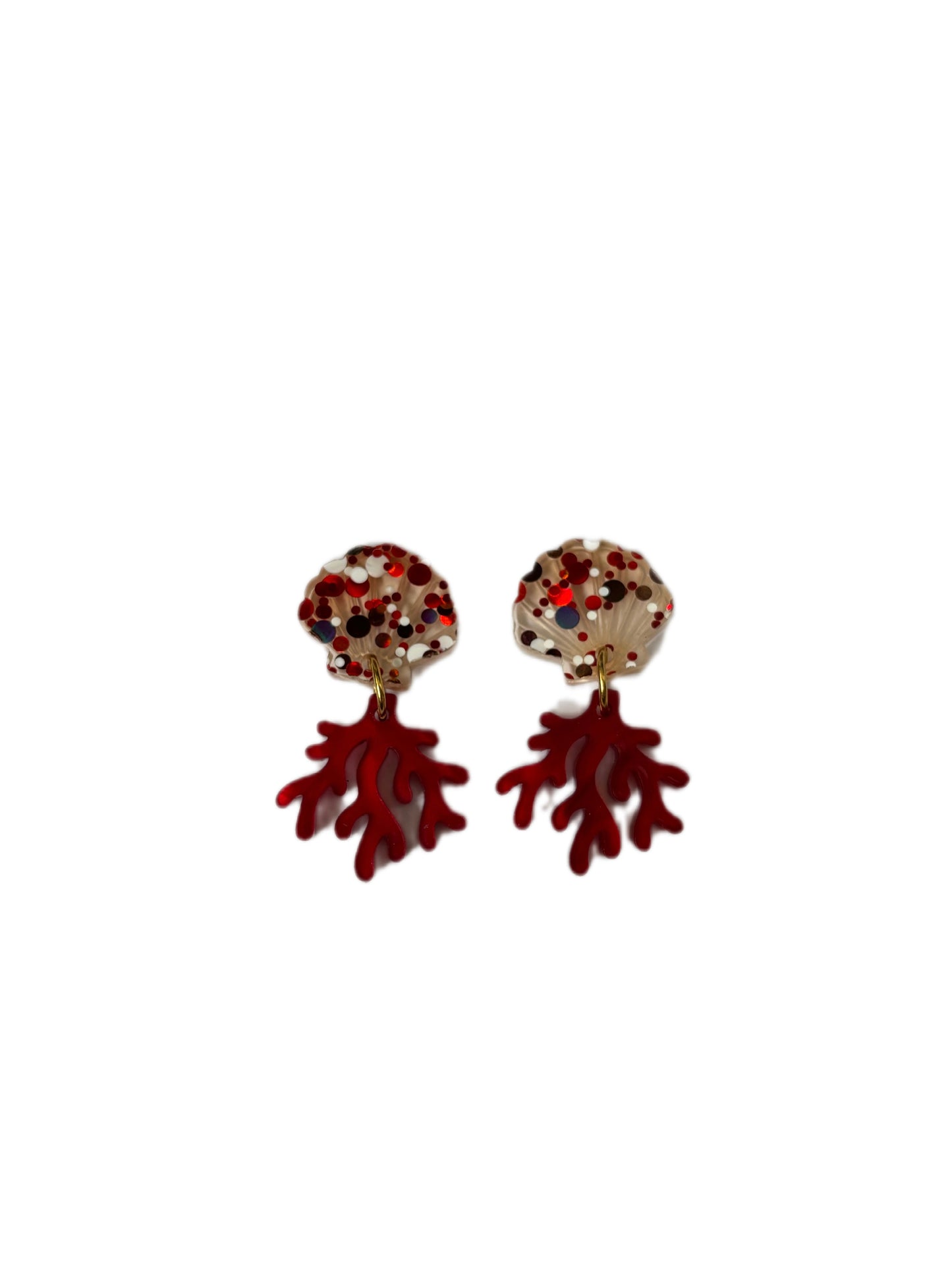 Pendientes Concha Coral mini