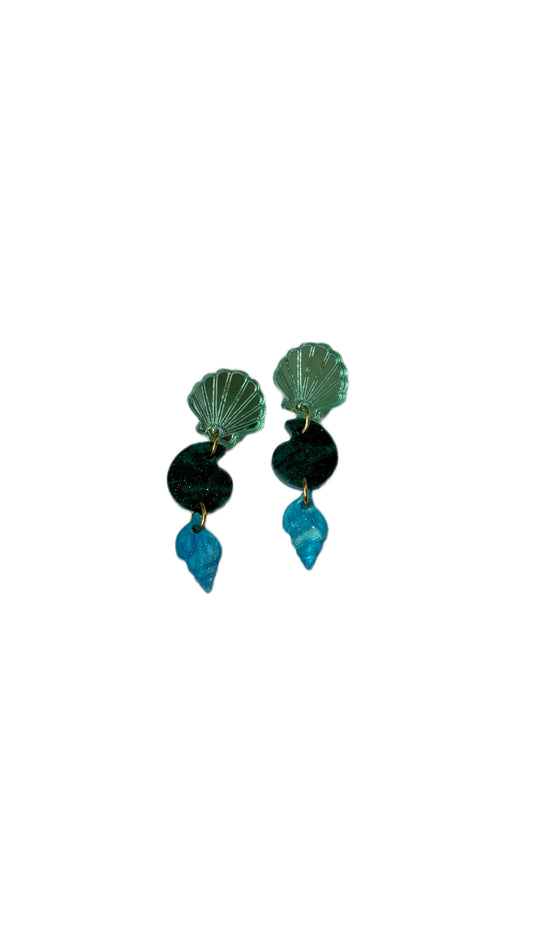 Pendientes concha nautilus caracola