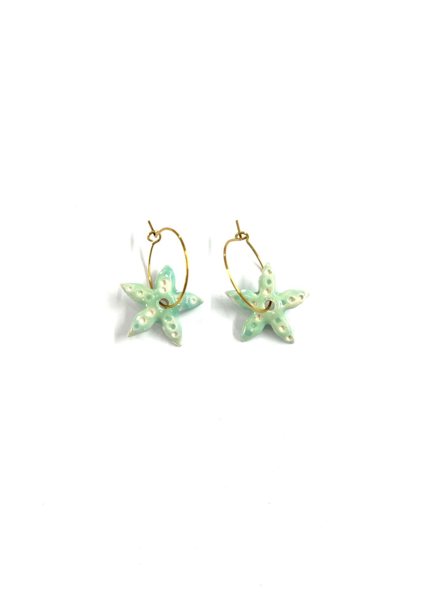 Pendientes mini estrella de mar Cerámica