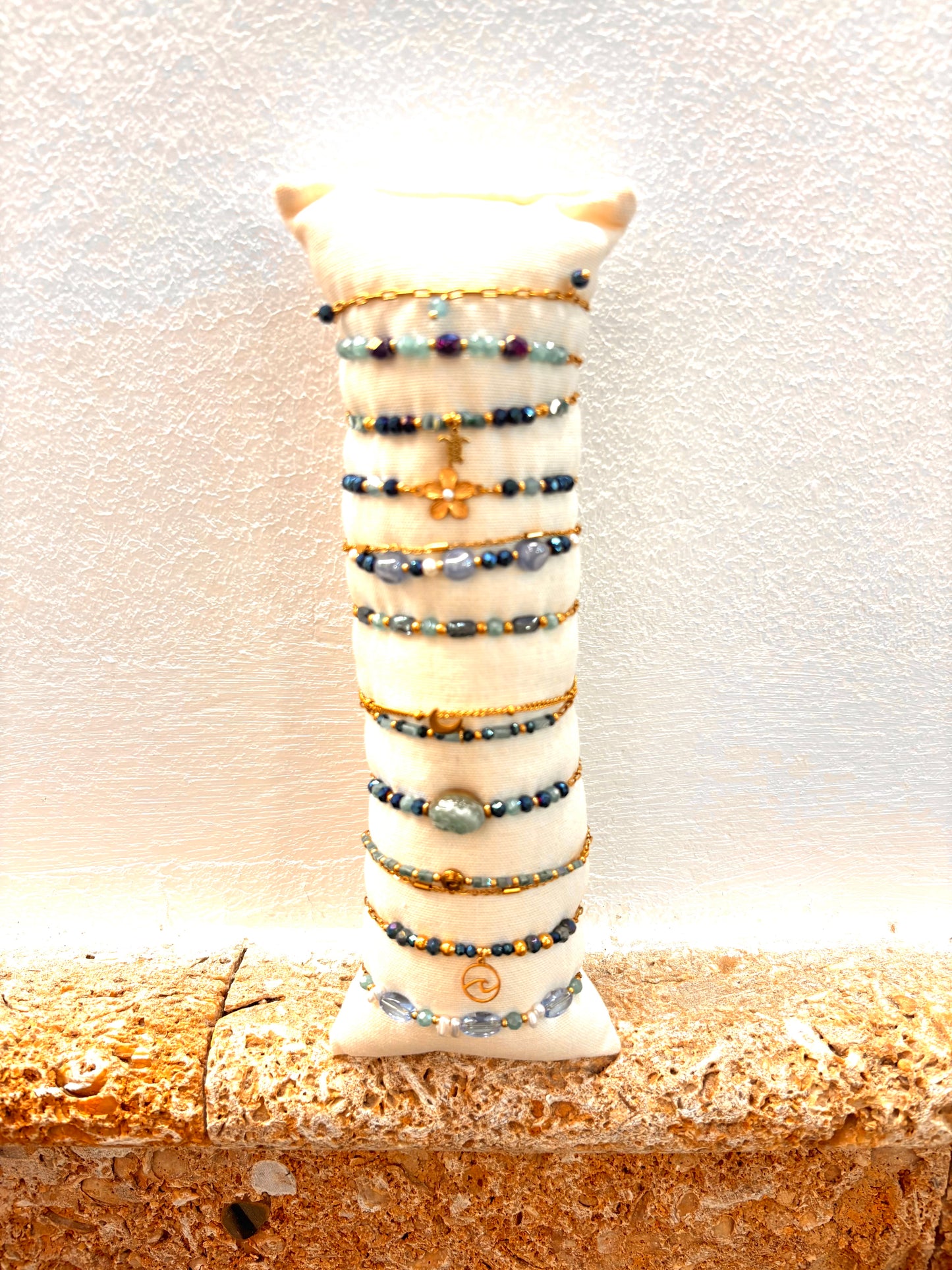 Pulsera Acero Inoxidable tonos celeste