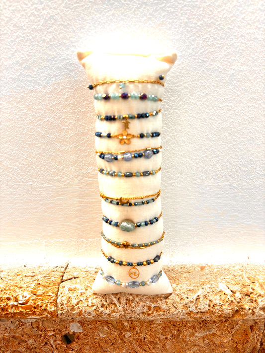 Pulsera Acero Inoxidable tonos celeste