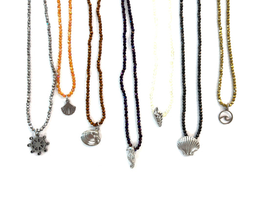 Collar cristal Plateado