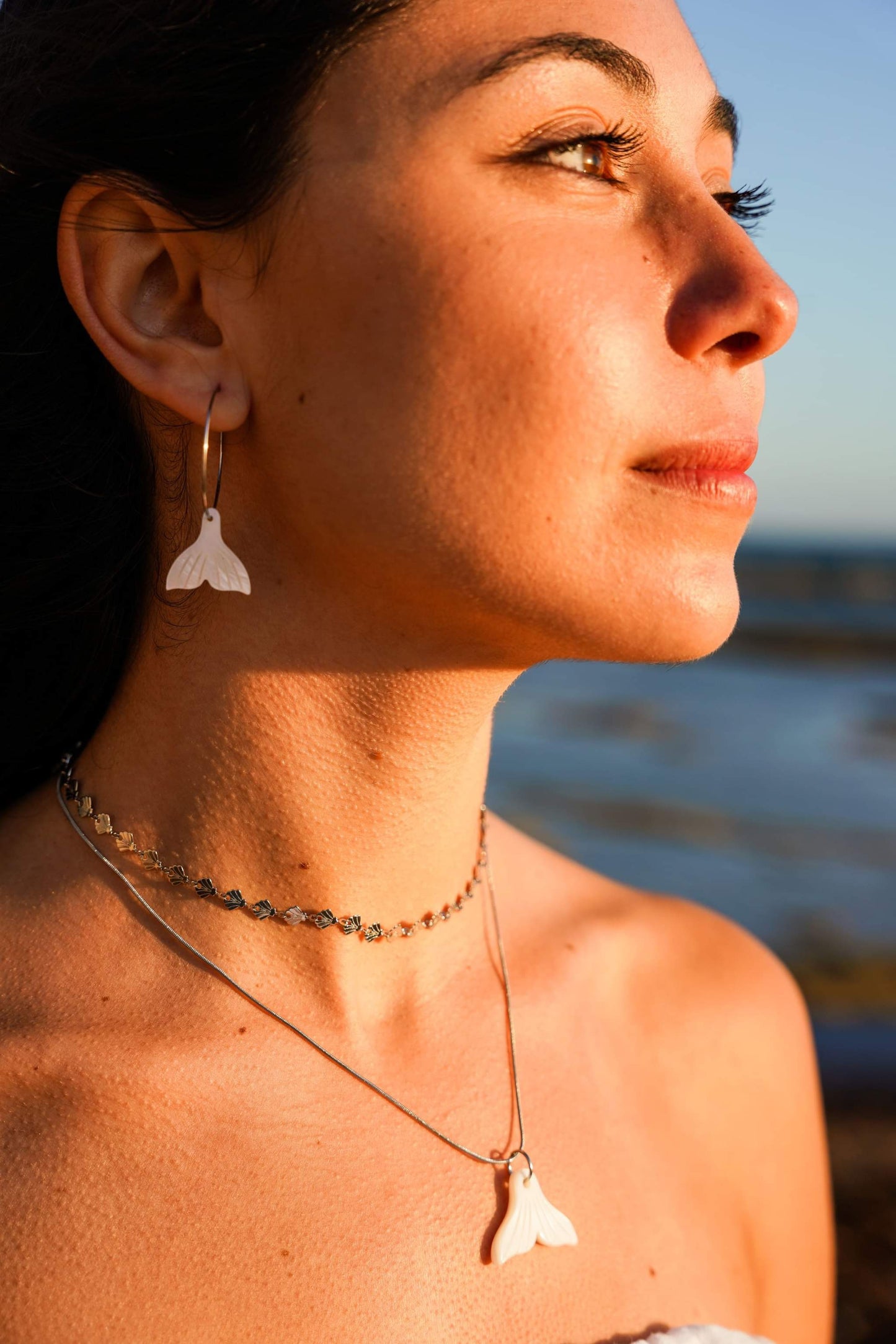 Pendientes Cola de Ballena Nácar mini