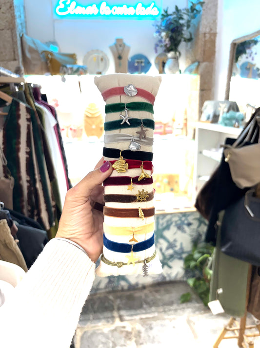 Pulseras de terciopelo elástica