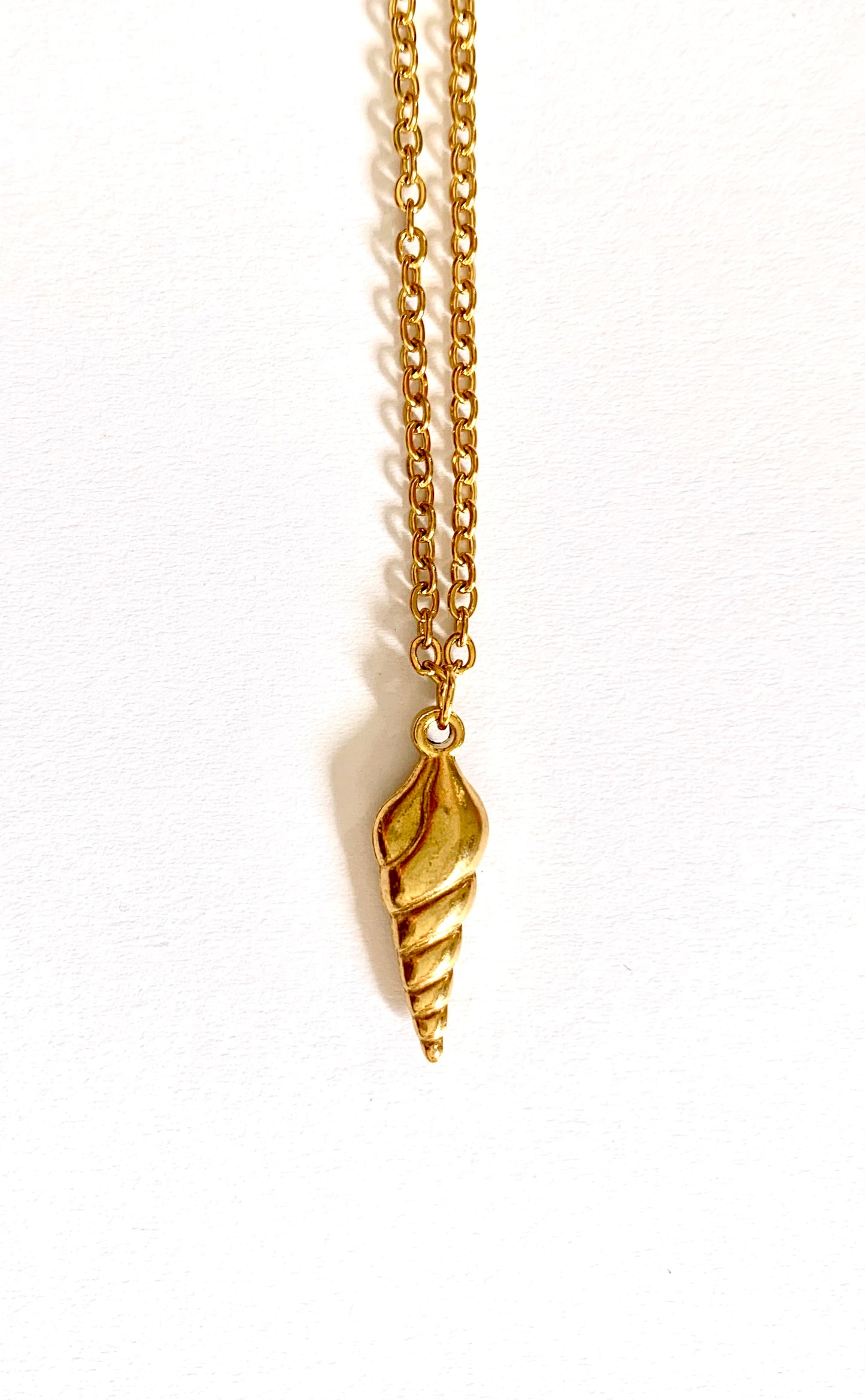 Collar Concha Espiral Acero Inox - Lamardebonitojoyas