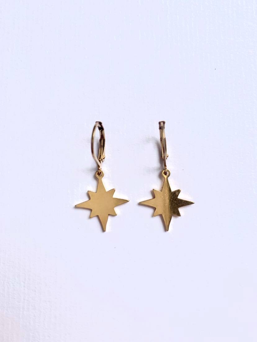Pendientes Estrellas de 8 Puntas - Lamardebonitojoyas