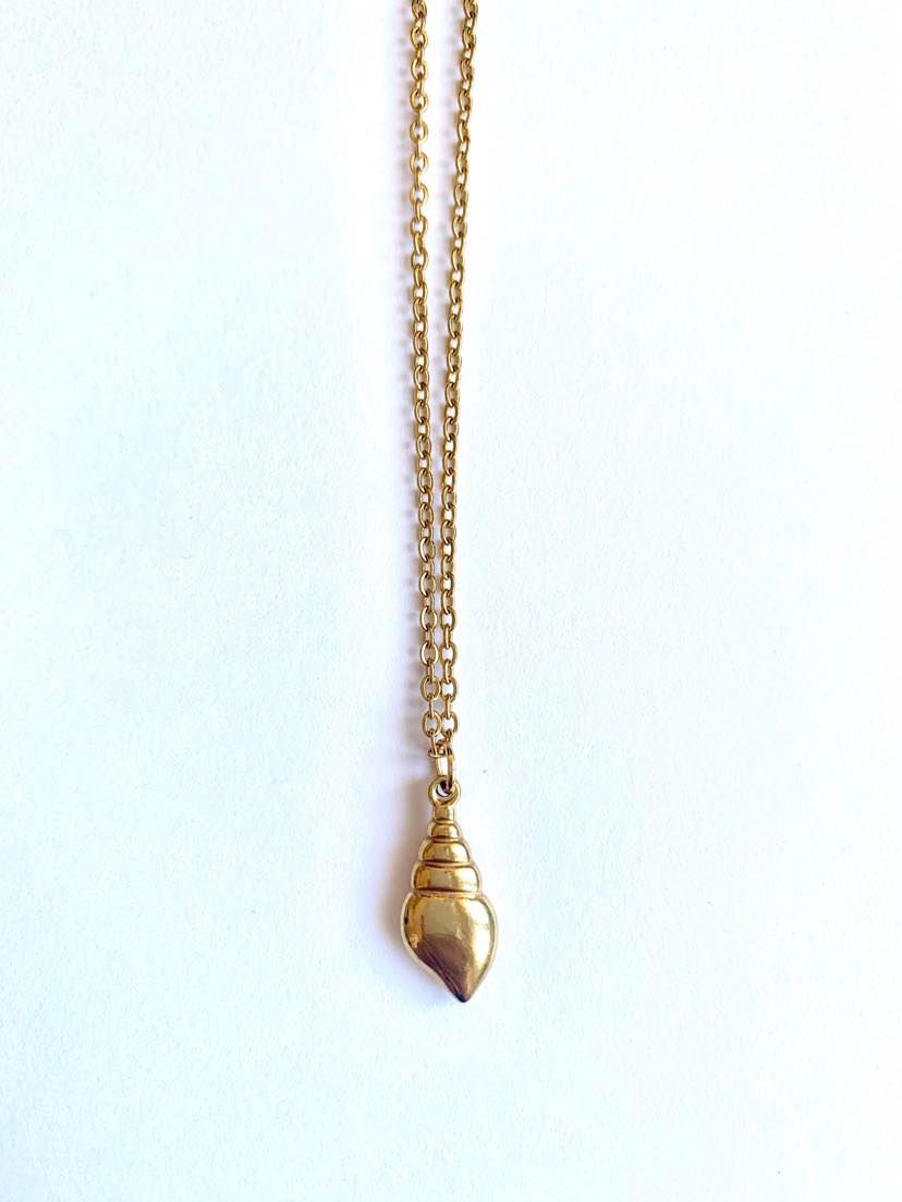 Collar Caracola Acero - Lamardebonitojoyas