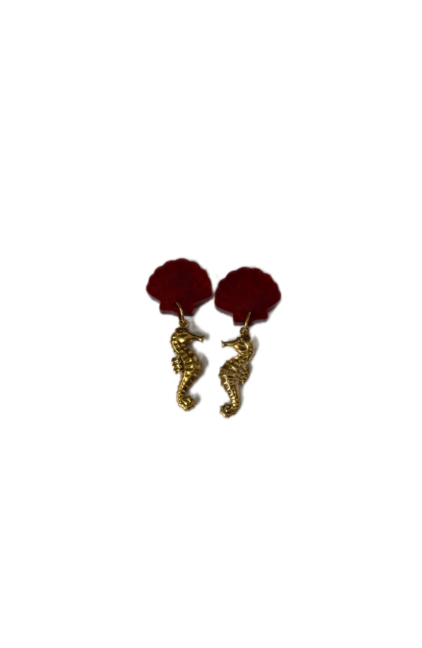 Pendientes Concha Caballitos de Mar meta