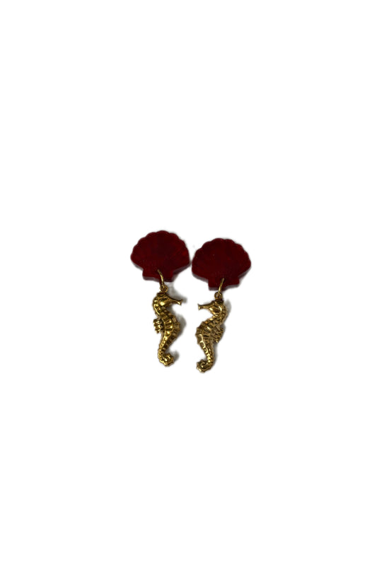 Pendientes Concha Caballitos de Mar meta