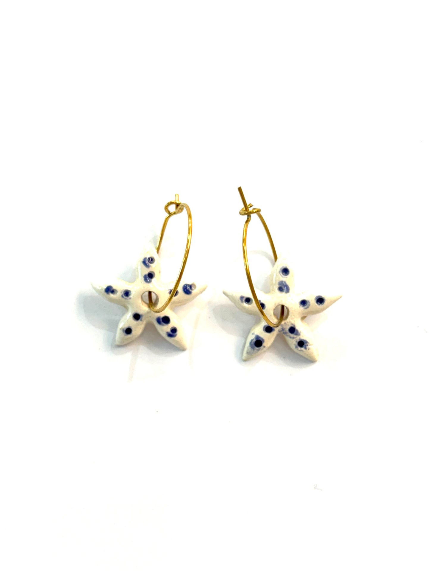 Pendientes mini estrella de mar Cerámica