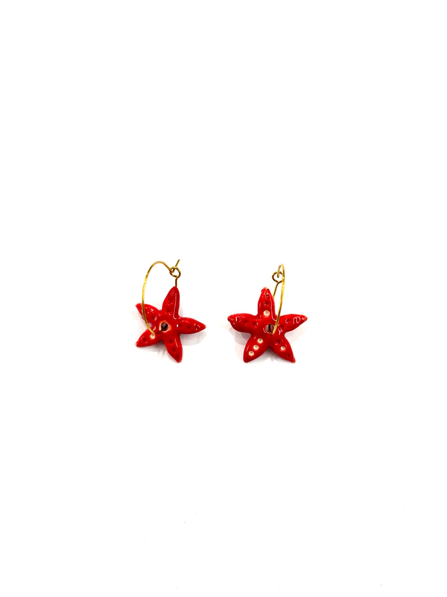 Pendientes mini estrella de mar Cerámica