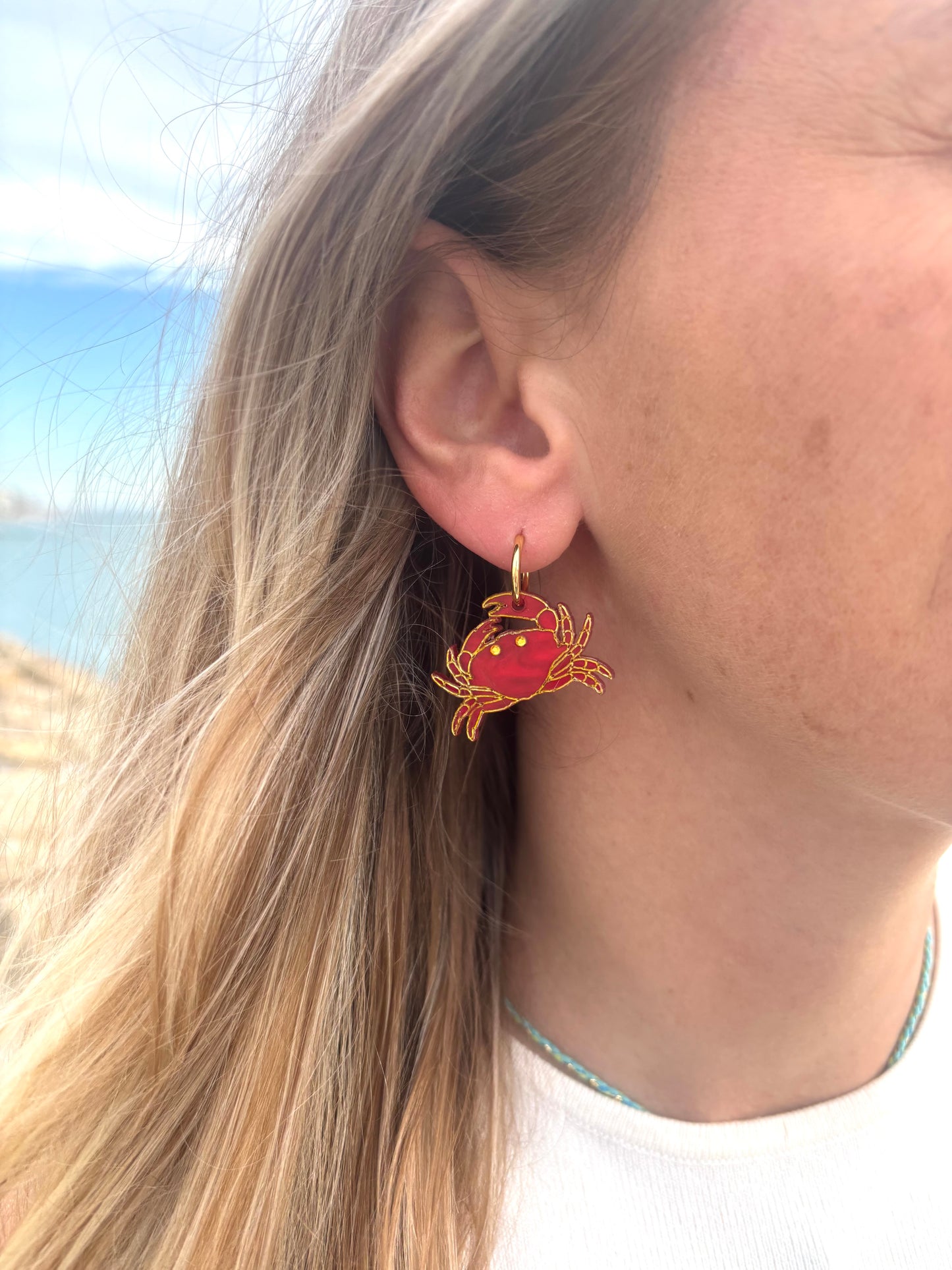 Pendientes cangrejo meta