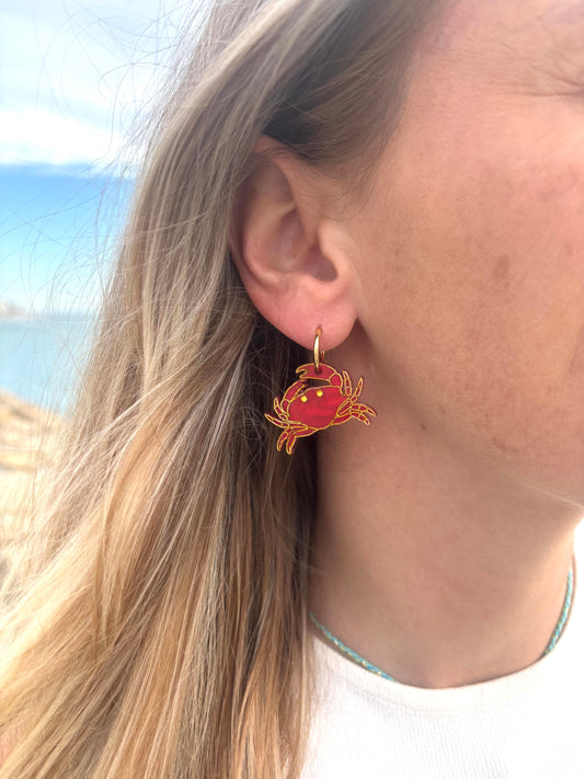 Pendientes cangrejo meta