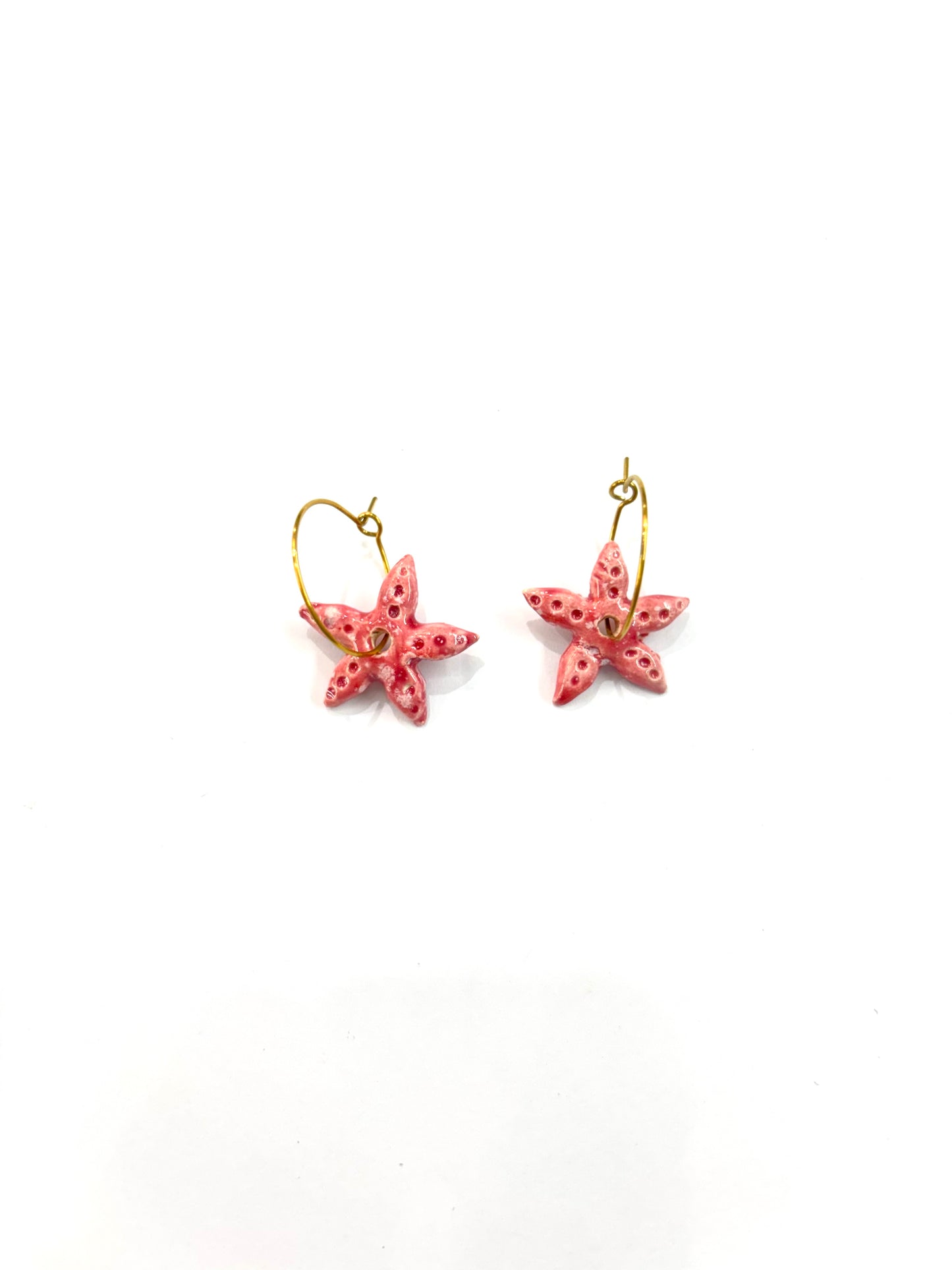 Pendientes mini estrella de mar Cerámica
