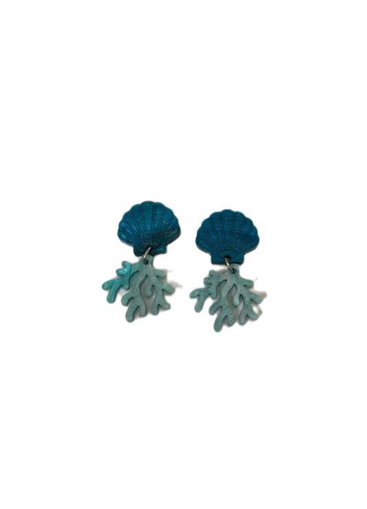Pendientes Concha Coral mini