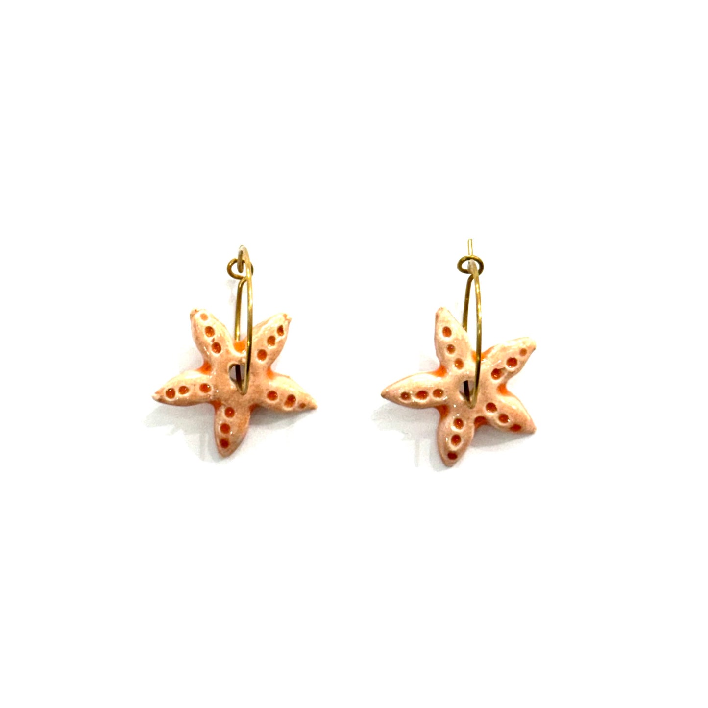 Pendientes mini estrella de mar Cerámica | Joyería artesanal en Cádiz