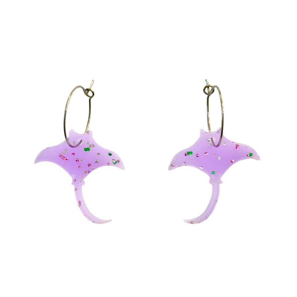 Pendientes manta rayas meta