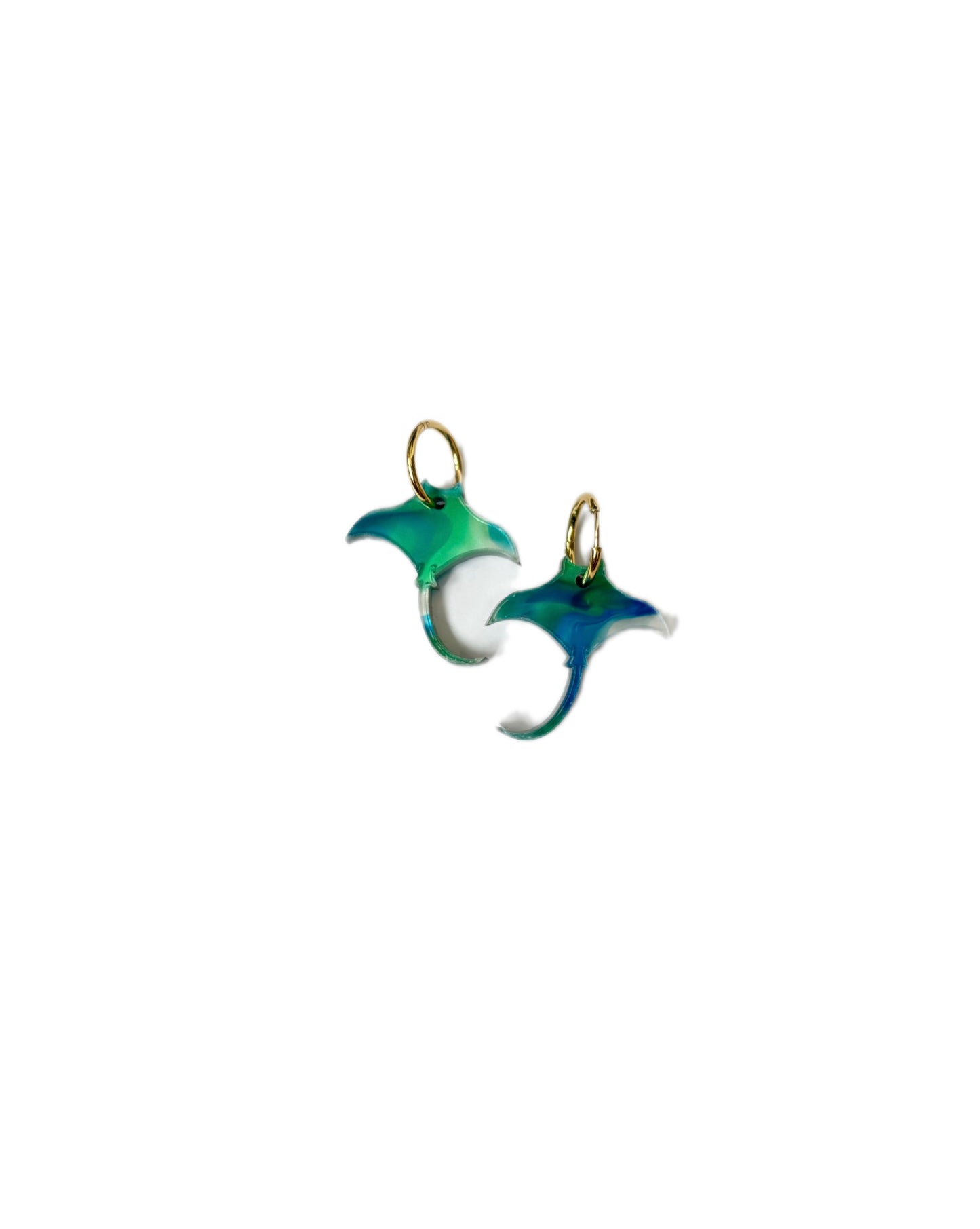 Pendientes manta rayas meta