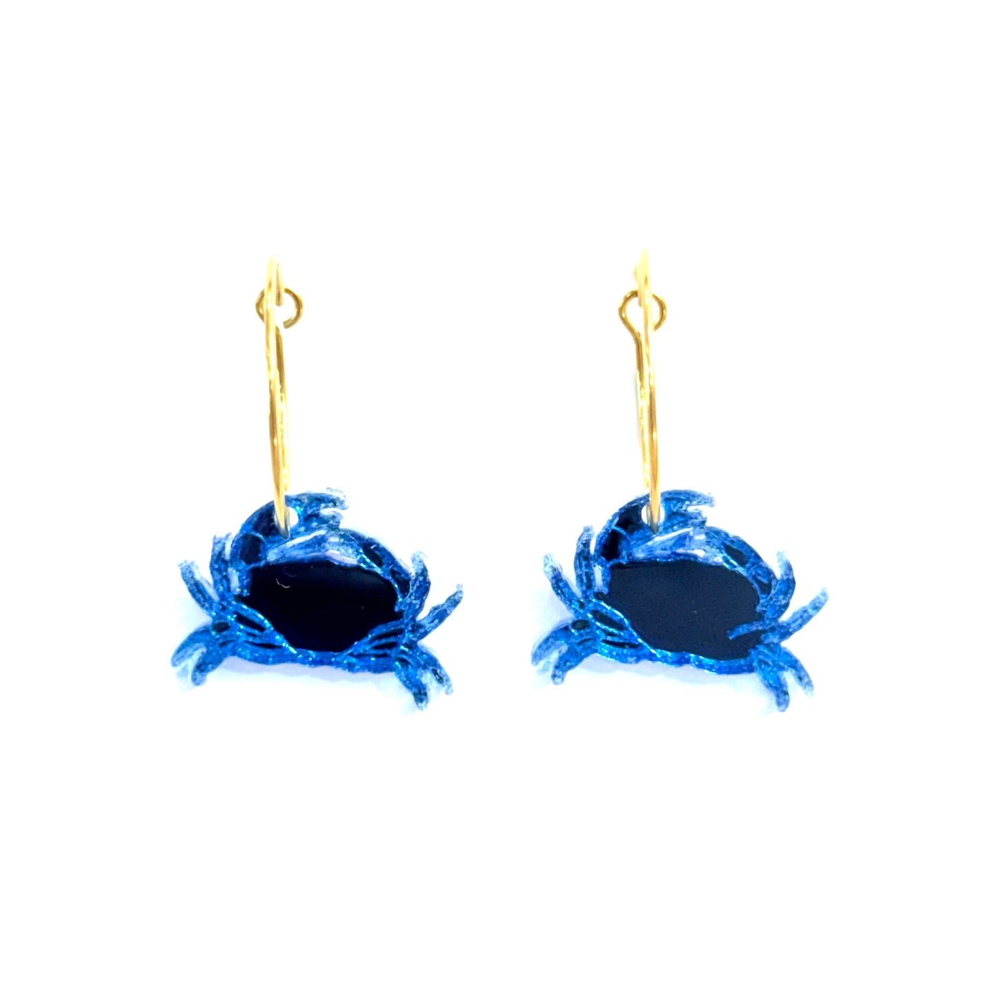 Pendientes mini cangrejo meta