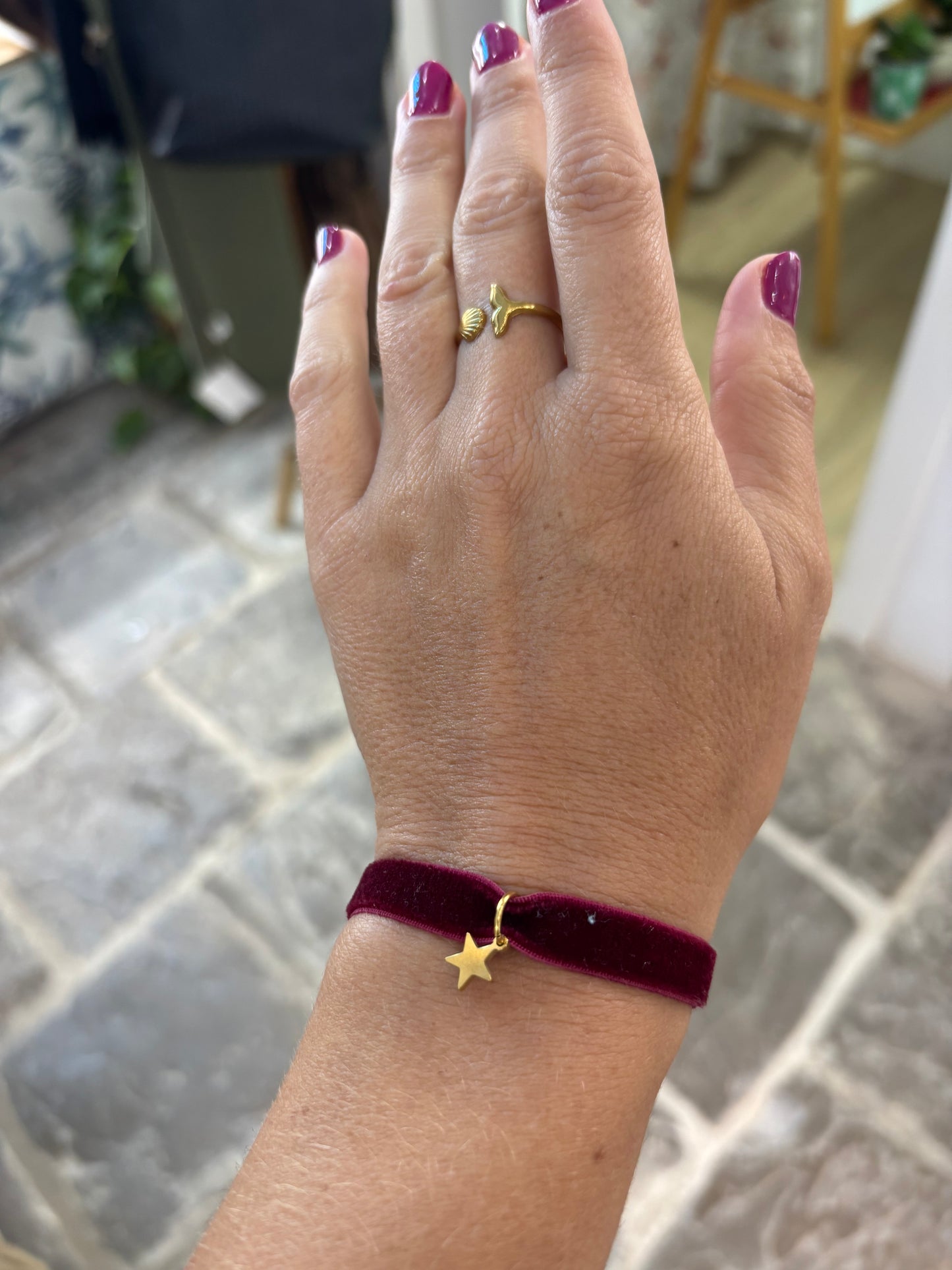 Pulseras de terciopelo elástica