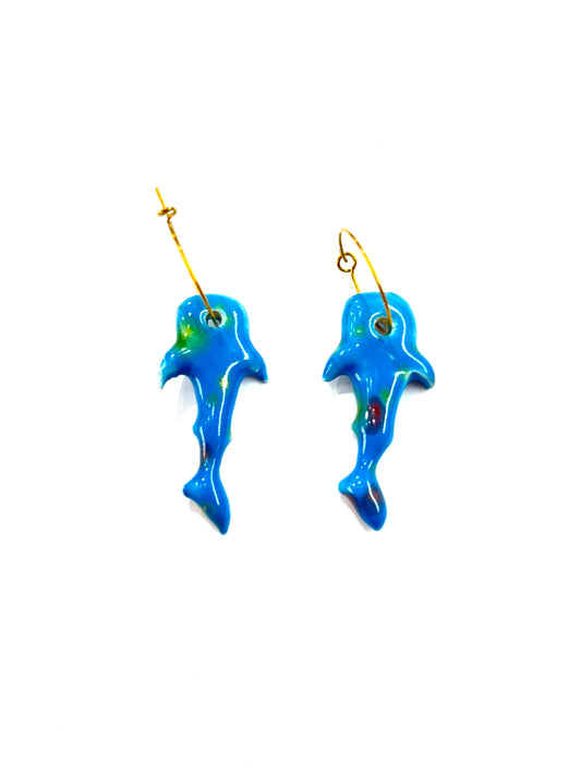 Pendientes tiburón ballena