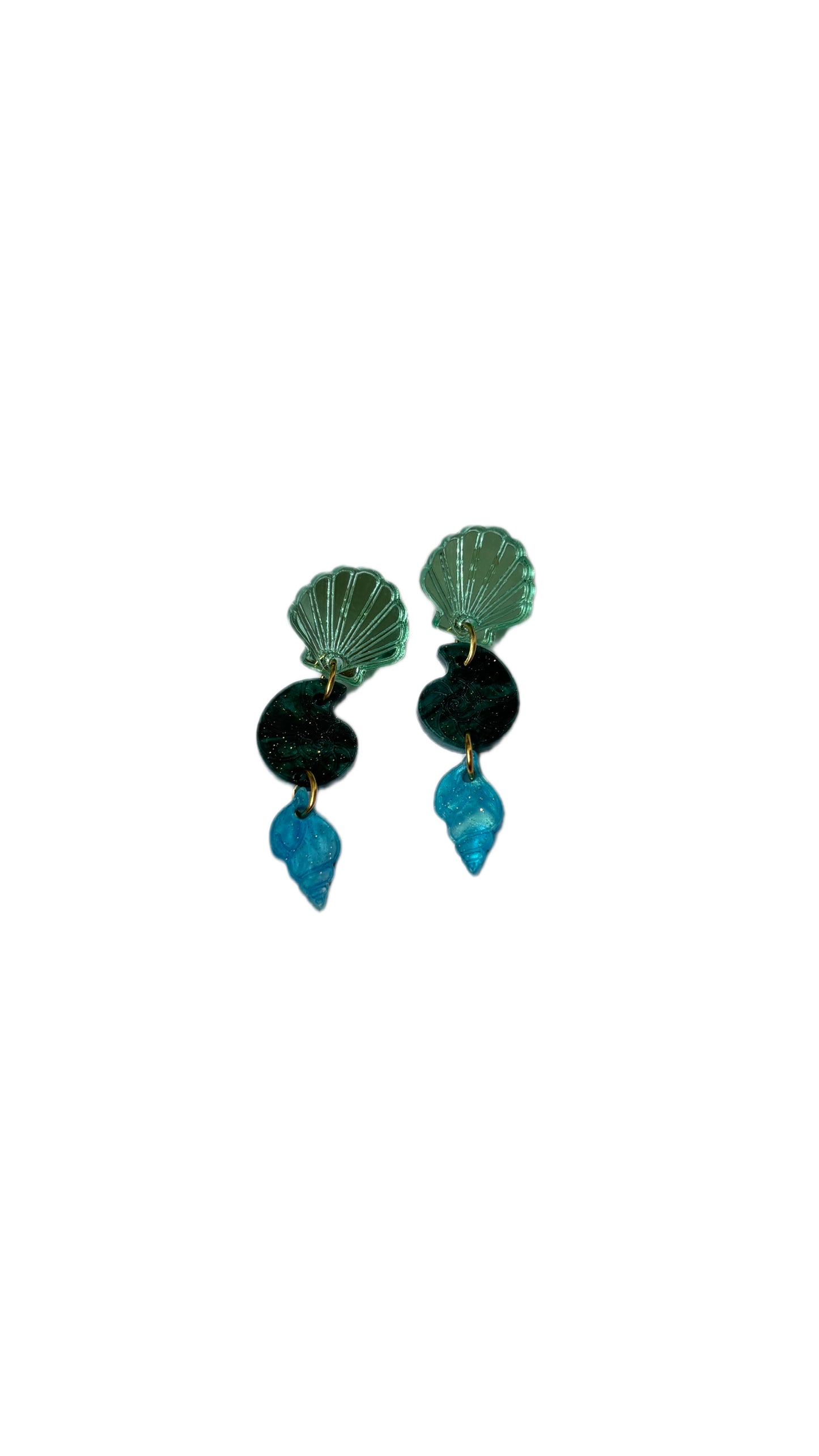 Pendientes concha nautilus caracola