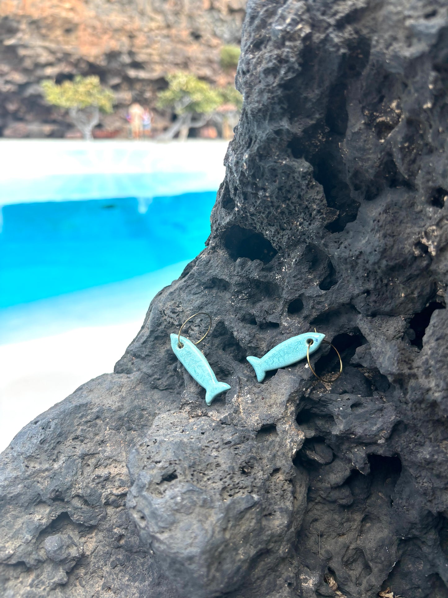 Pendientes pez cerámico