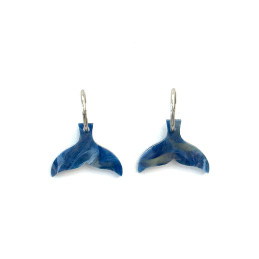 Pendientes cola de ballena reflejos azul y verde