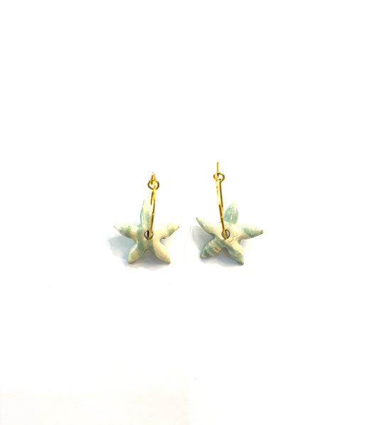 Pendientes mini estrella de mar Cerámica