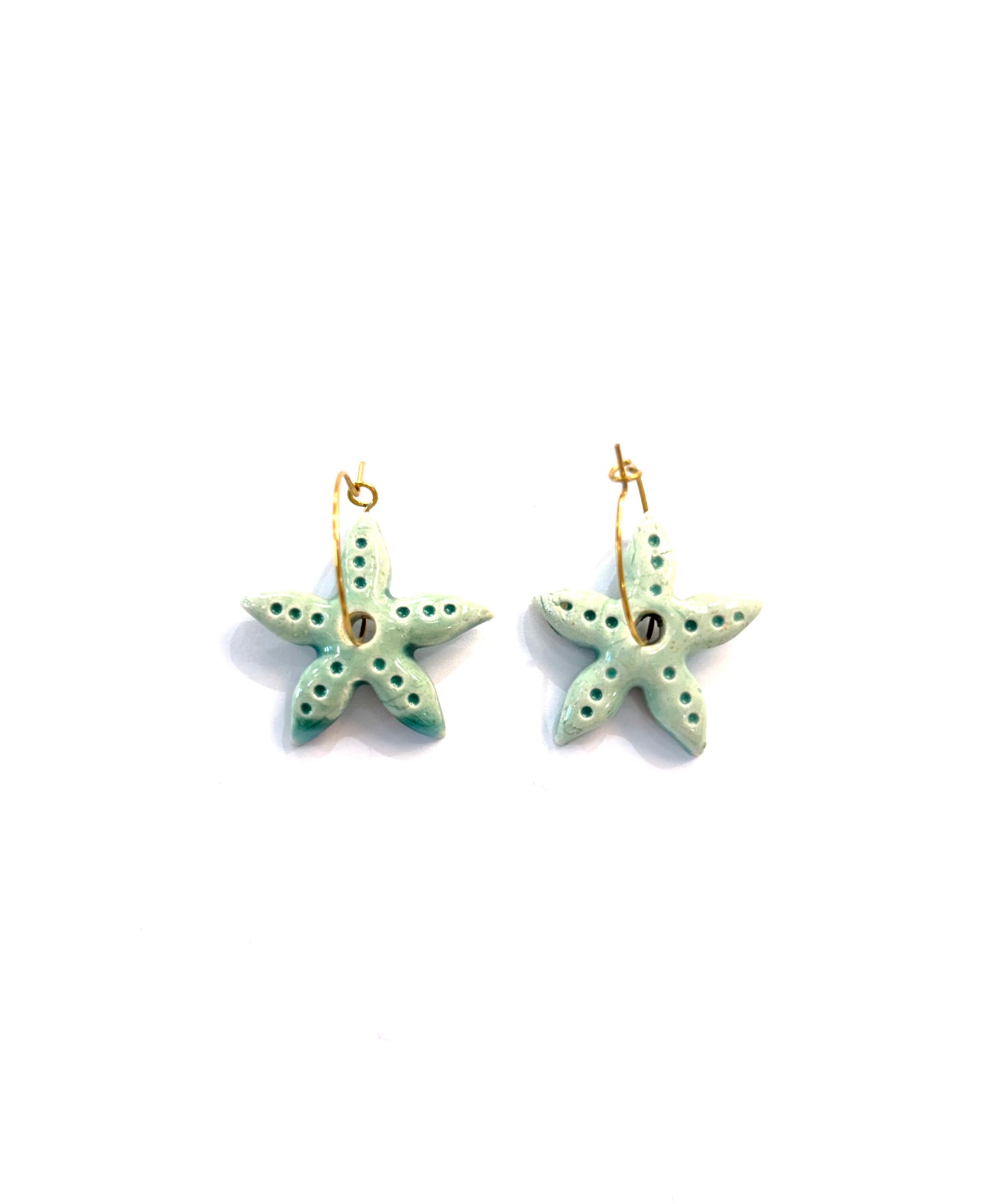Pendientes mini estrella de mar Cerámica