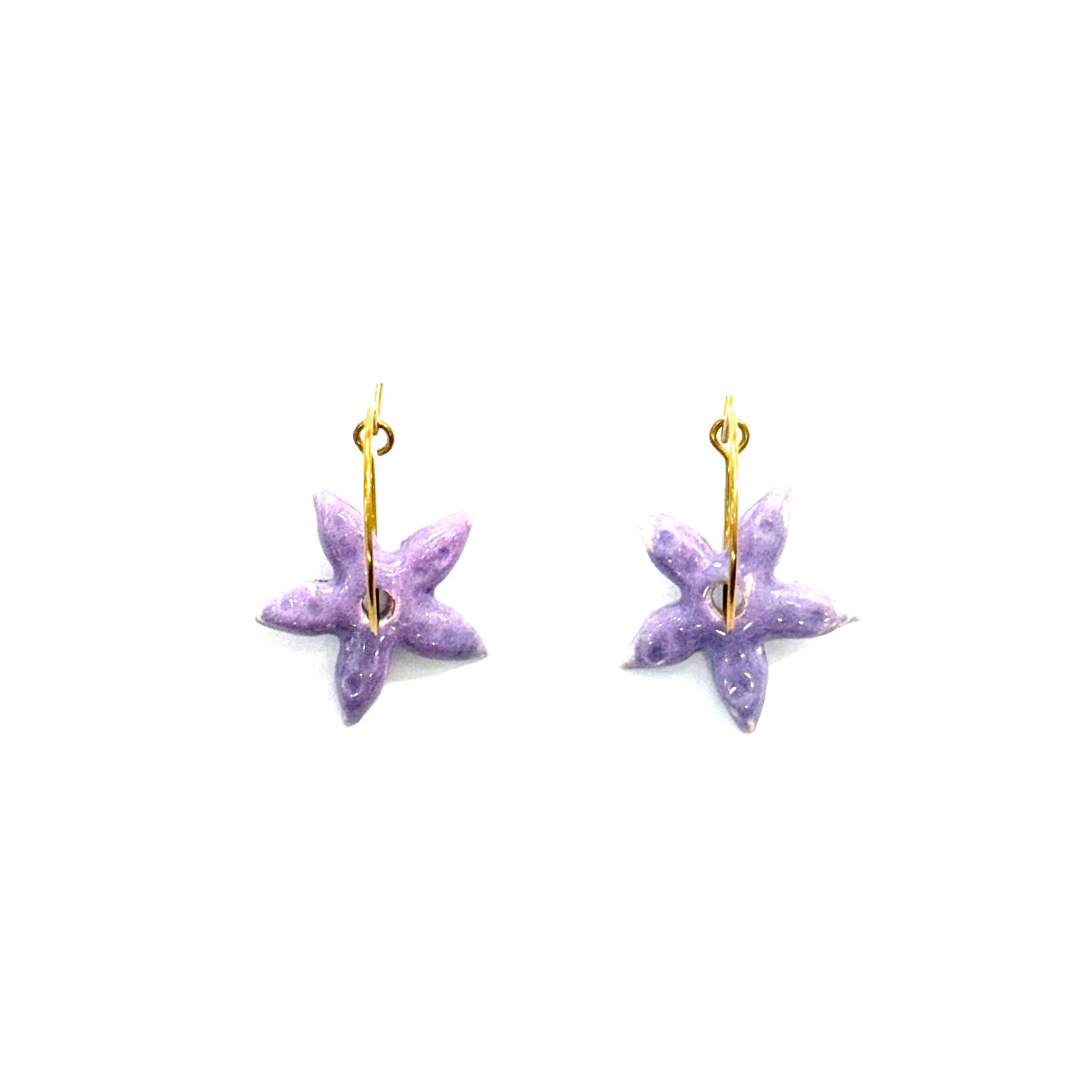Pendientes mini estrella de mar Cerámica | Joyería artesanal en Cádiz