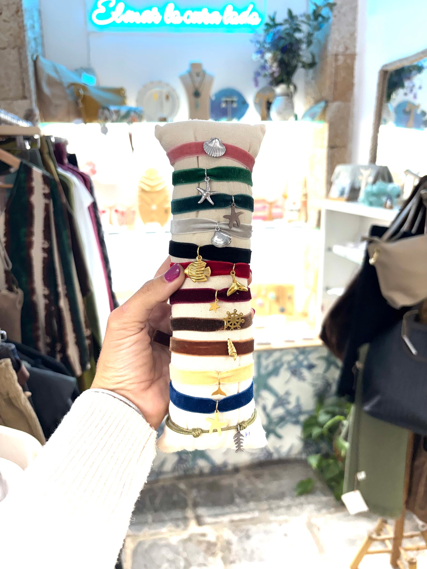 Pulseras de terciopelo elástica