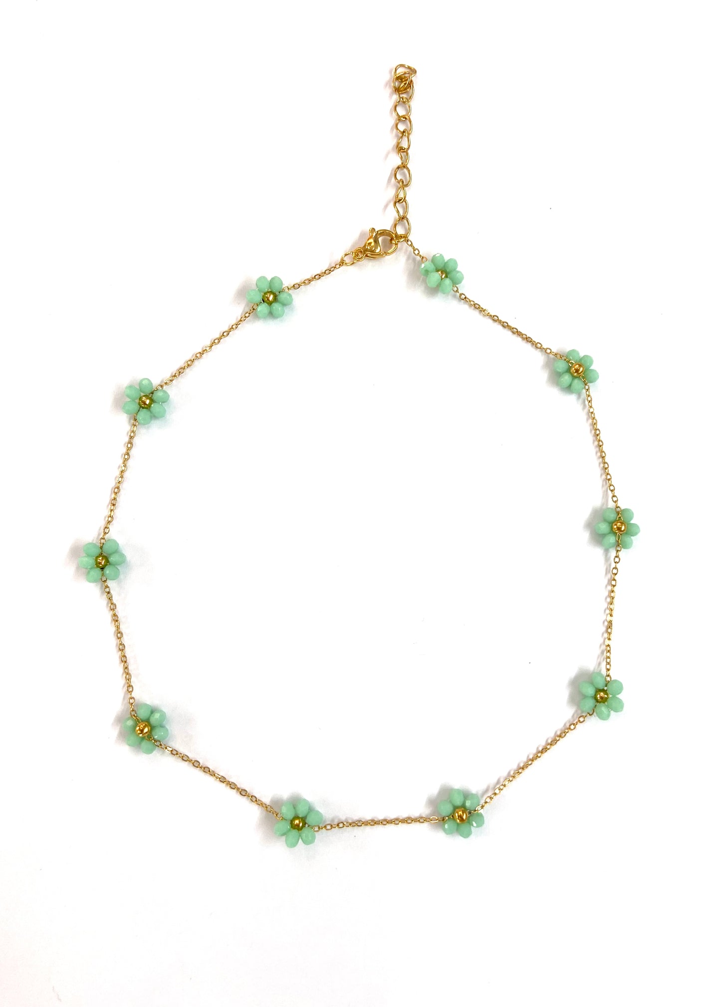 Choker margaritas verde agua