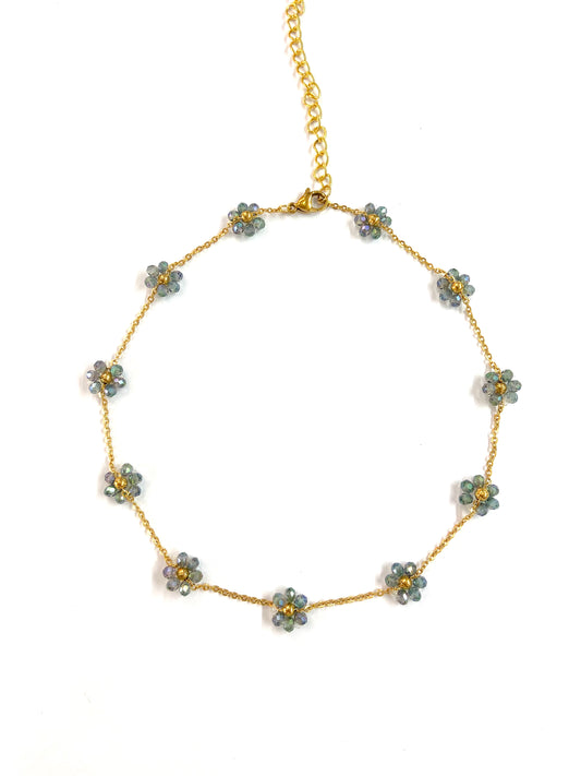 Choker margaritas verde cristal