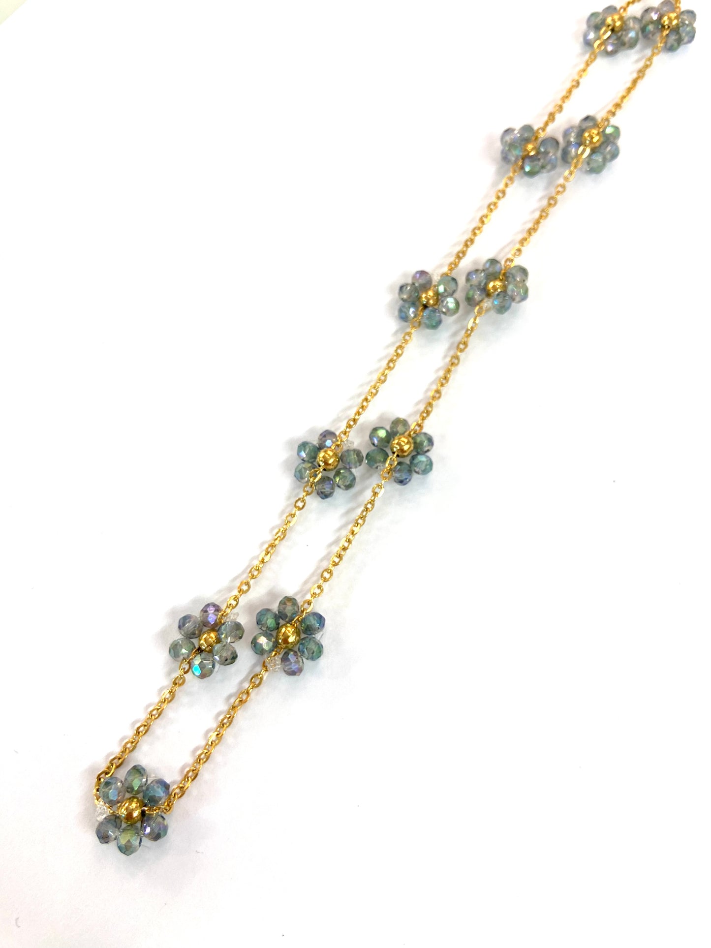 Choker margaritas verde cristal