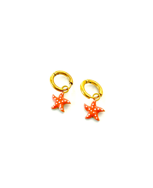 Pendientes Estrellas de Mar color coral
