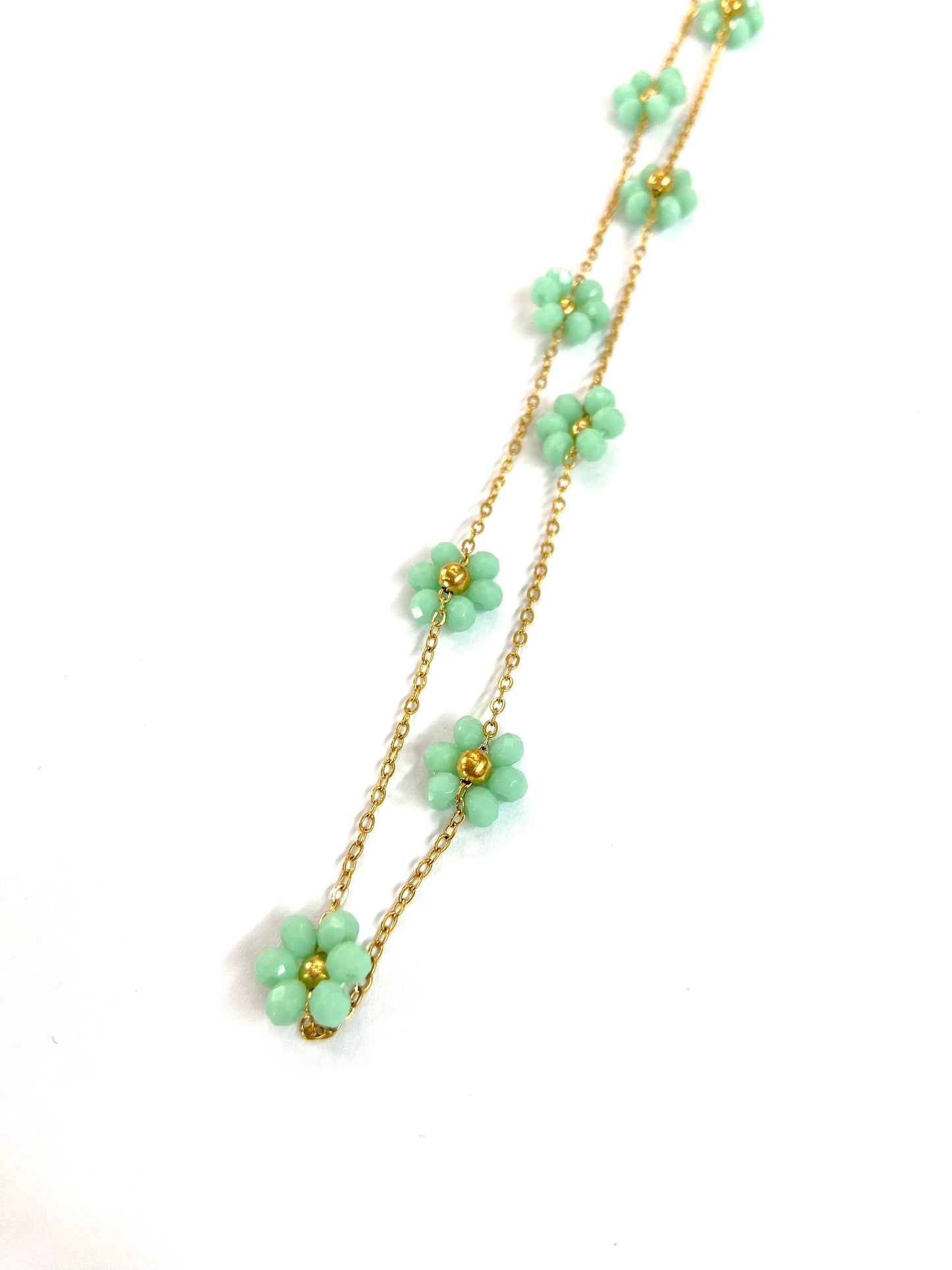 Choker margaritas verde agua